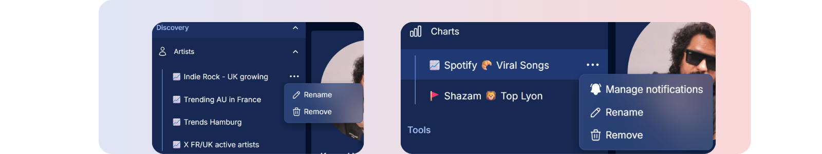 Ranking/Chart Favorites management