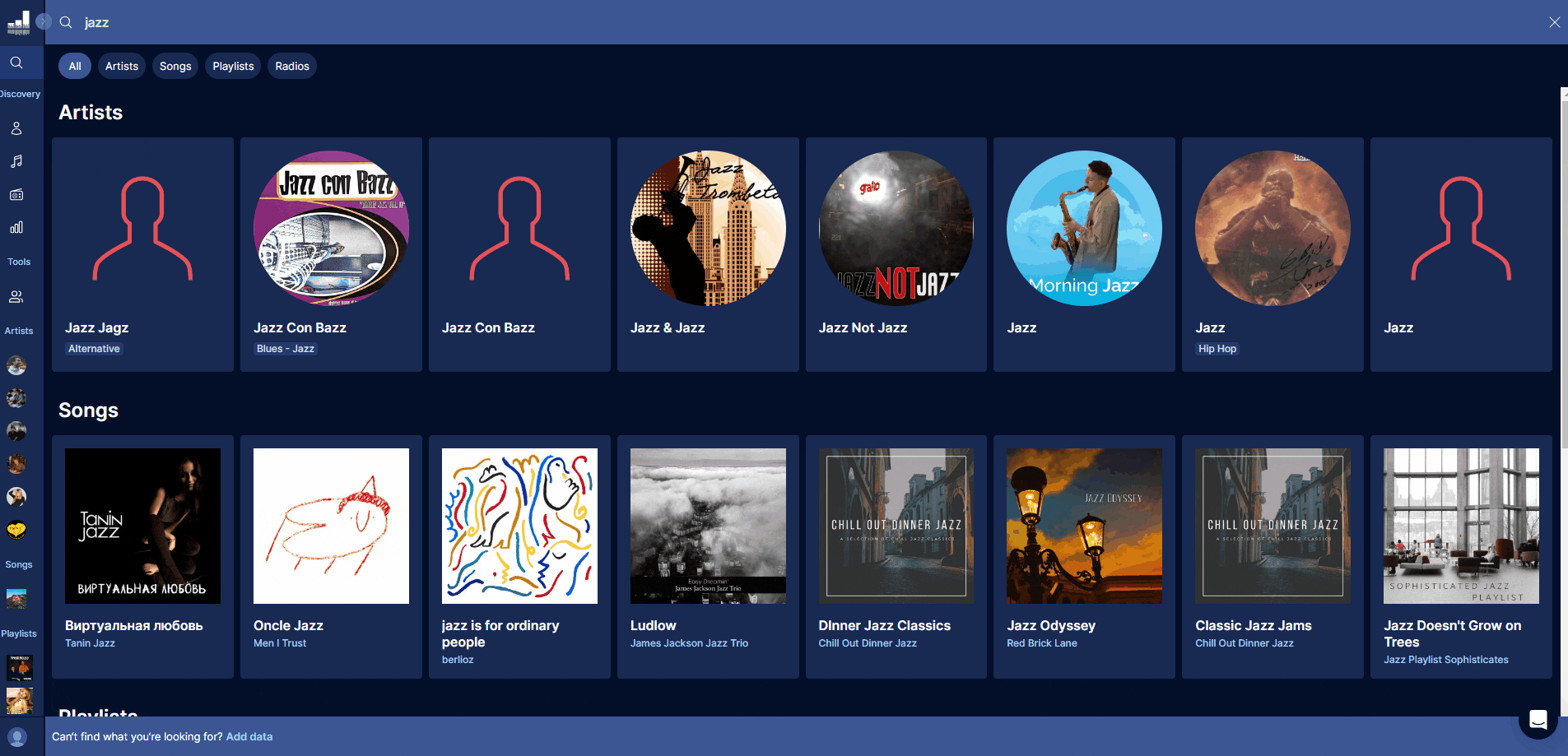 Visual representation of the radio in the search bar
