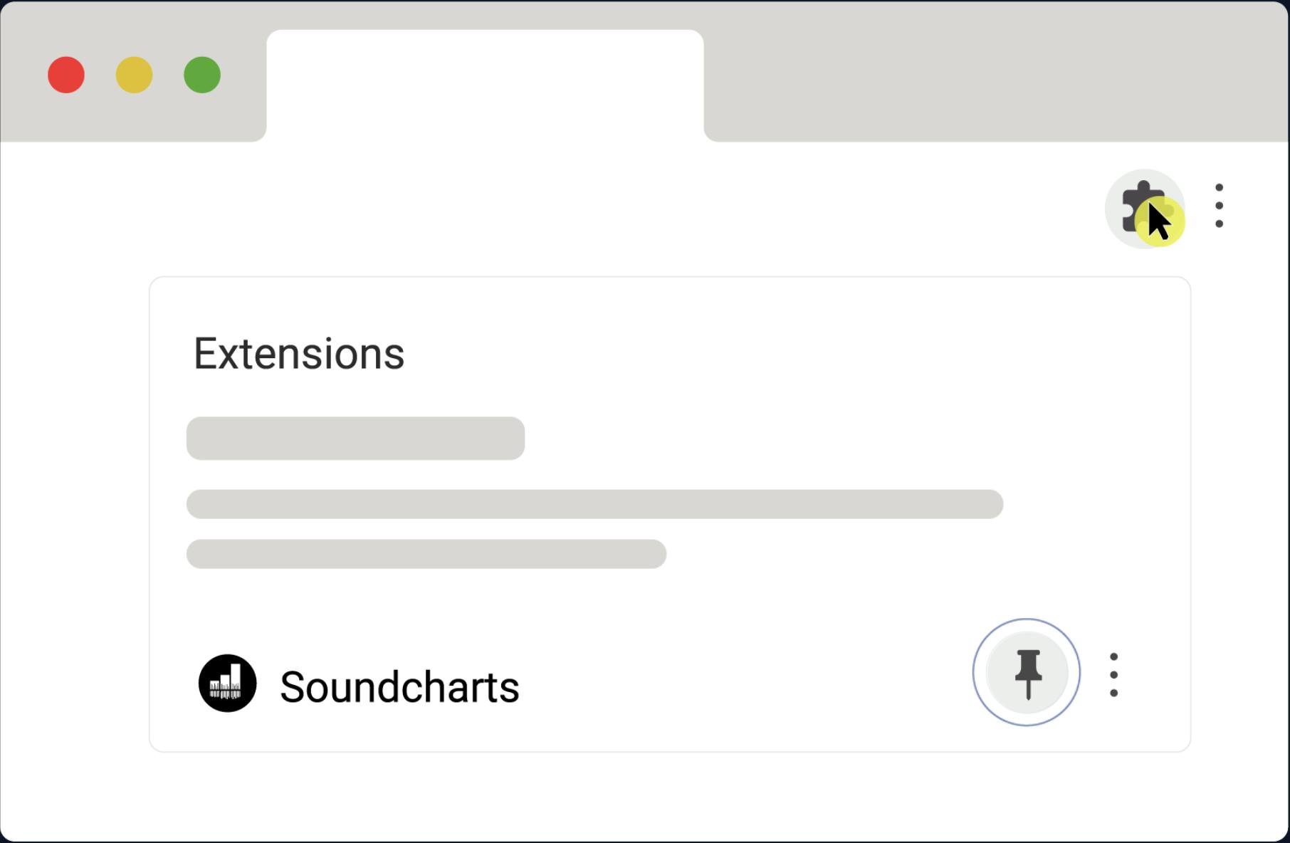 animation showing how to pin the extension in Chrome or Brave